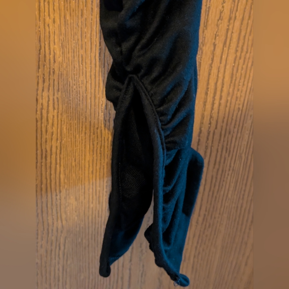 Black Ruched Split Hem Pants - Picture 6 of 11